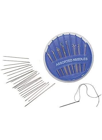 KEPY THE MALL KEPY THE MALL Kit No2 with 62 Total Pcs in Zipper Pouch with Tracing Wheel 10colour Reels Opener Threader Thimble Measuring Tape 24 Needle Scissor 20 Press Button chowk for Home Travel Use  - Image 5