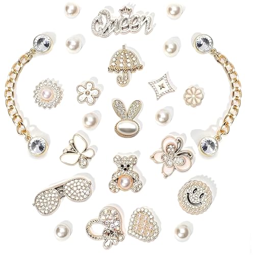 TecoKart® 24PCS Bling Bling Cro Charms Set – Cute Glitter Cro Charms for Women & Stylish Shoe Decoration, Fashion Accessories for Cro Shoes - Image 1