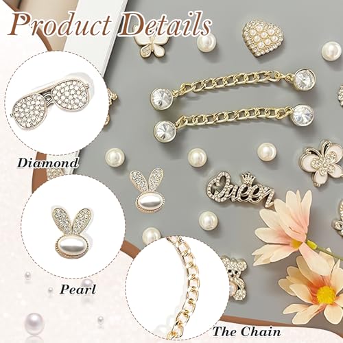 TecoKart® 24PCS Bling Bling Cro Charms Set – Cute Glitter Cro Charms for Women & Stylish Shoe Decoration, Fashion Accessories for Cro Shoes - Image 4