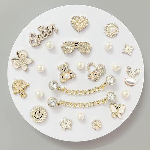 TecoKart® 24PCS Bling Bling Cro Charms Set – Cute Glitter Cro Charms for Women & Stylish Shoe Decoration, Fashion Accessories for Cro Shoes - Image 3