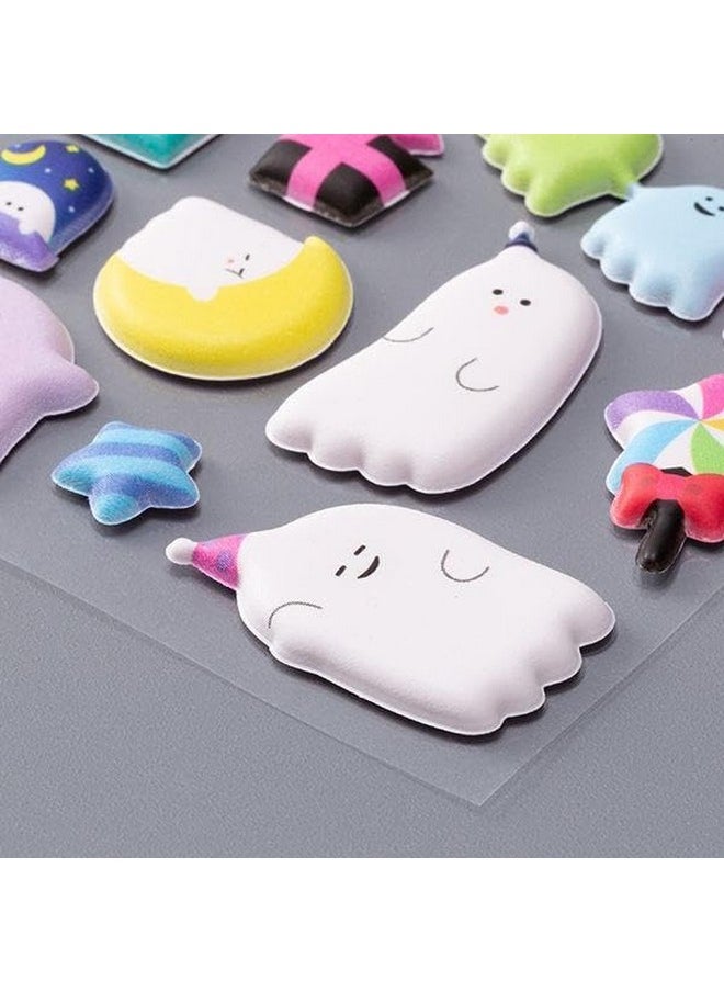 SAJANI Sajani Cute Animal 3D Puffy Sticker, Decorative Deco Book Sticker, Aesthetic Cartoon Foam Sticker for Scrapbook, Diary & Decor, DIY Self Adhesive Puffy Sticker Set for Kids (Dreamy Too)  - Image 2