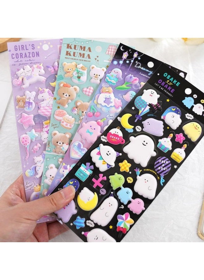SAJANI Sajani Cute Animal 3D Puffy Sticker, Decorative Deco Book Sticker, Aesthetic Cartoon Foam Sticker for Scrapbook, Diary & Decor, DIY Self Adhesive Puffy Sticker Set for Kids (Dreamy Too)  - Image 5