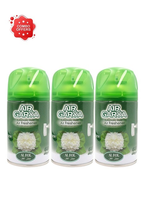 Air Garya Automatic Refill Air Freshener Combo - After Rain Scent, 250ml Each, 60 Days Long-Lasting Odor Eliminator for Home and Car (3-Pack)