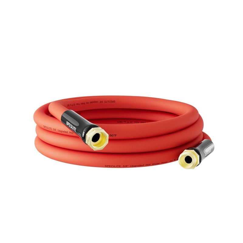 SPECILITE 58 HotCold Short Leader Garden Water Hose 15 ft 50190 Flexible Lightweight Rubber Pipes With 34 Brass Fittings for Yard Outdoor Farm Red - Image 2