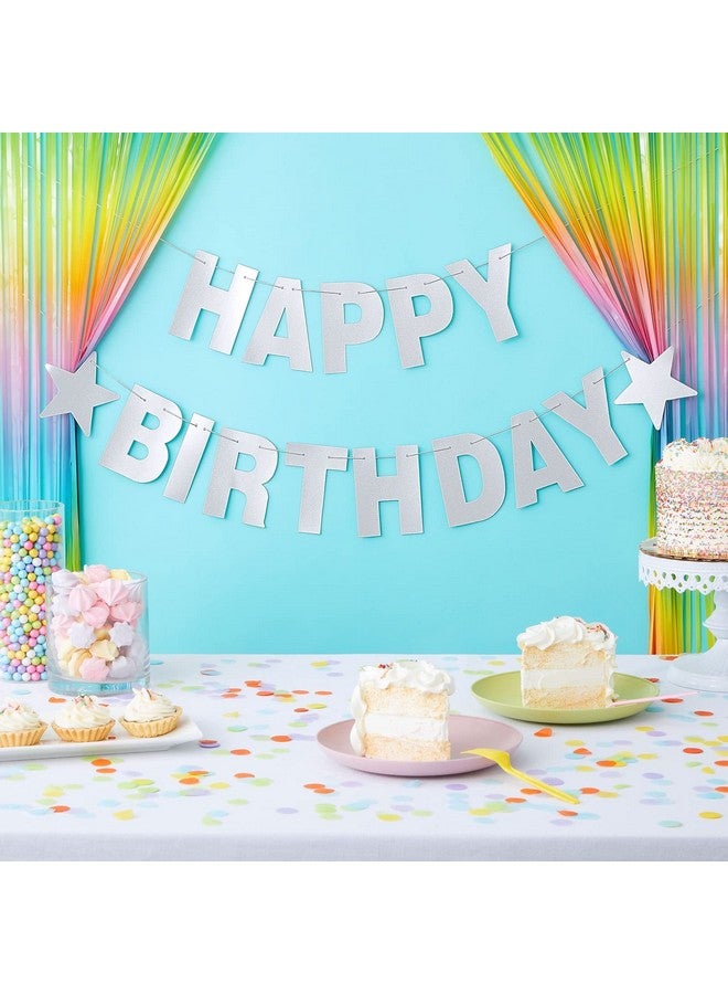 Bright Creations 130-Piece DIY Silver Glitter Make Your Own Banner Kit with Letters, Numbers, Symbols, & String for Birthdays, Weddings, and Party Supplies Decor (5-Inch Letters) - Stringable Letters - Image 2