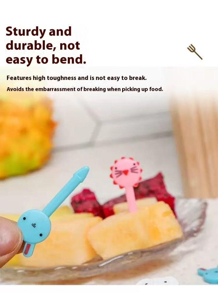 40pcs Kids Cute Fruit Fork Lunch Box Fruit Fork Mini Cute Cartoon Toothpick Plastic Stick Bento Box Decoration Kids Party Supplies - Image 2