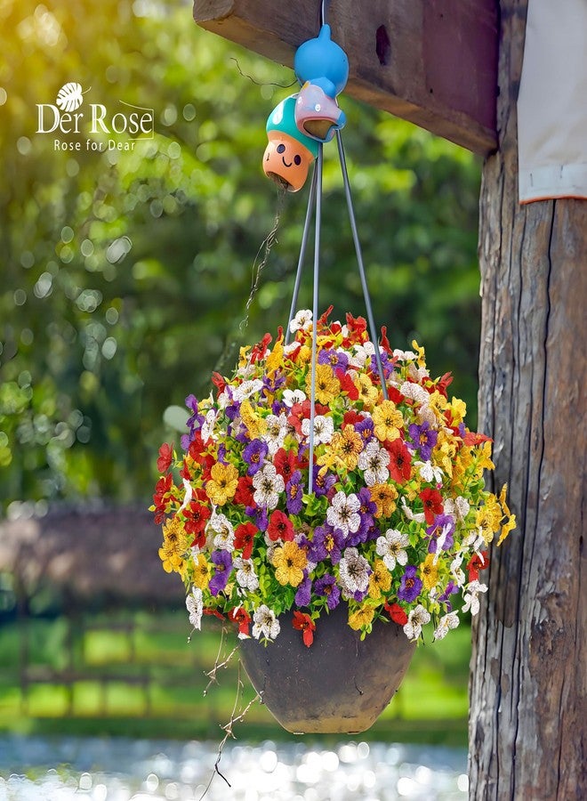 Der Rose 12 Bundles Artificial Daisy Fake Flowers for Outdoors, UV Resistant Colorful Silk Faux Flowers for Spring Home Porch Garden Decor - Image 5
