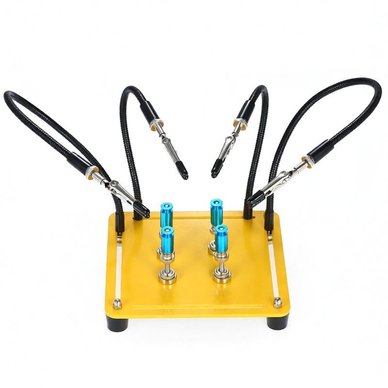 Soldering Station 4 Flexible Arms (2×300mm 2×182mm) Rust-proof High Temperature Resistant - Magnetic Column PCB Fixture Helping Hands for Electronic DIY Soldering Craft Precision Projects - Image 1