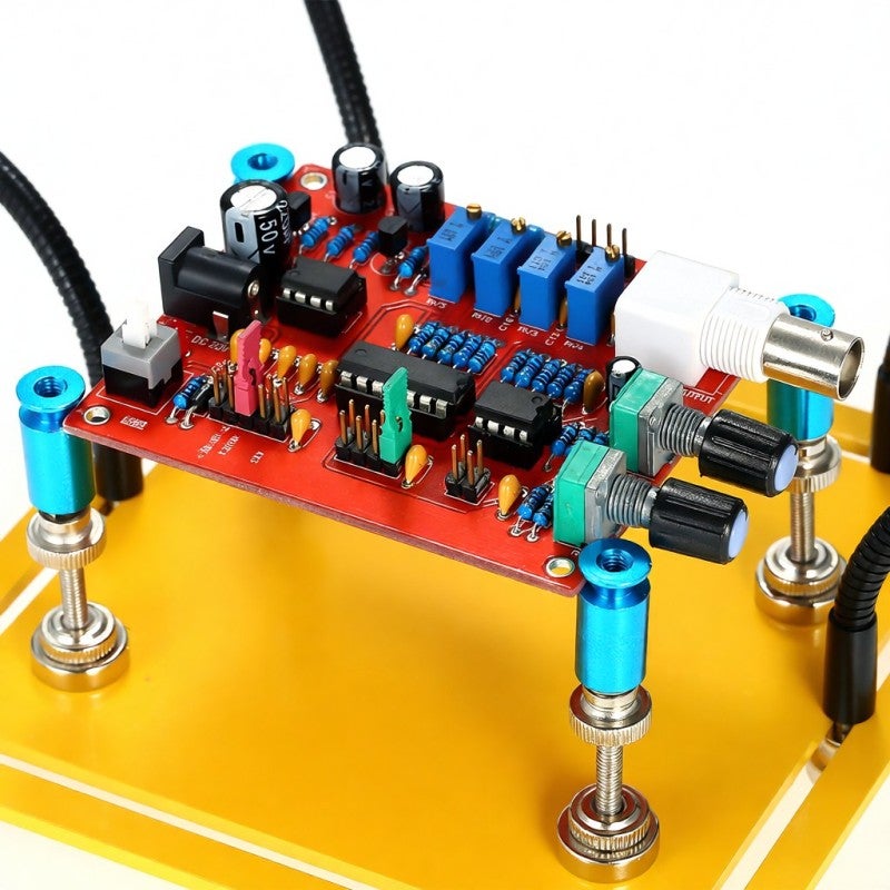 Soldering Station 4 Flexible Arms (2×300mm 2×182mm) Rust-proof High Temperature Resistant - Magnetic Column PCB Fixture Helping Hands for Electronic DIY Soldering Craft Precision Projects - Image 5