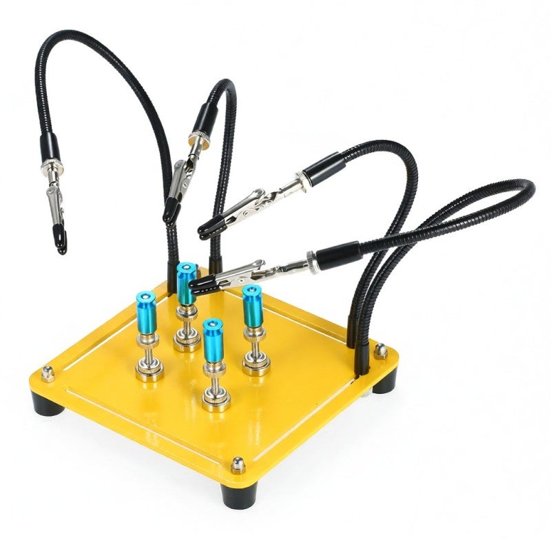 Soldering Station 4 Flexible Arms (2×300mm 2×182mm) Rust-proof High Temperature Resistant - Magnetic Column PCB Fixture Helping Hands for Electronic DIY Soldering Craft Precision Projects - Image 3