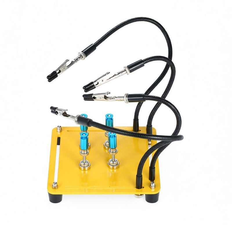 Soldering Station 4 Flexible Arms (2×300mm 2×182mm) Rust-proof High Temperature Resistant - Magnetic Column PCB Fixture Helping Hands for Electronic DIY Soldering Craft Precision Projects - Image 4