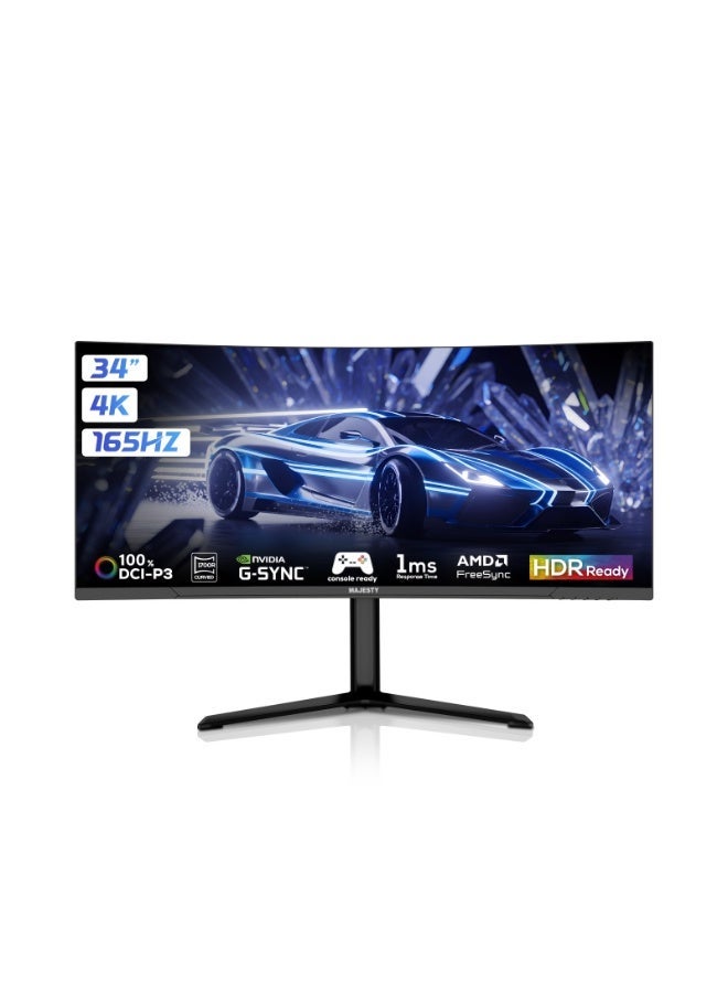 ماجيستي شاشة ألعاب 34 بوصة | UWQHD 3440×1440 | VA | 165Hz | 1ms GTG | G-SYNC & FreeSync | HDMI 2.1 | DP - Image 1