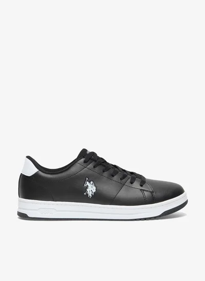 U.S. Polo Assn. Men's Black Low-Top Sneaker - Lightweight Shoes Stylish Lace-Up Design Shoes with Comfort Cushioned Sole for Everyday Wear