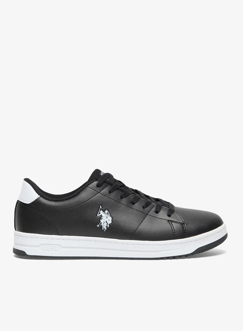 U.S. Polo Assn. Black/White Men's Black Low-Top Sneaker - Lightweight Shoes Stylish Lace-Up Design Shoes with Comfort Cushioned Sole for Everyday Wear for Men | Best Price UAE