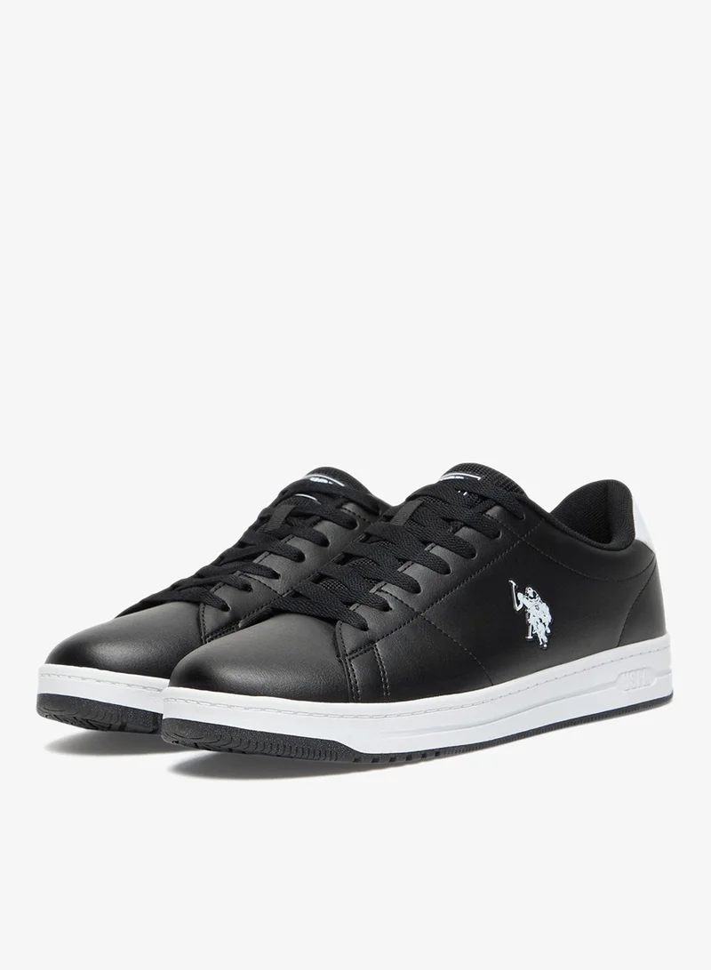 U.S. Polo Assn. Black/White Men's Black Low-Top Sneaker - Lightweight Shoes Stylish Lace-Up Design Shoes with Comfort Cushioned Sole for Everyday Wear for Men | Best Price UAE