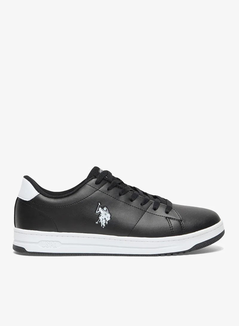 U.S. Polo Assn. Black/White Men's Black Low-Top Sneaker - Lightweight Shoes Stylish Lace-Up Design Shoes with Comfort Cushioned Sole for Everyday Wear for Men | Best Price UAE
