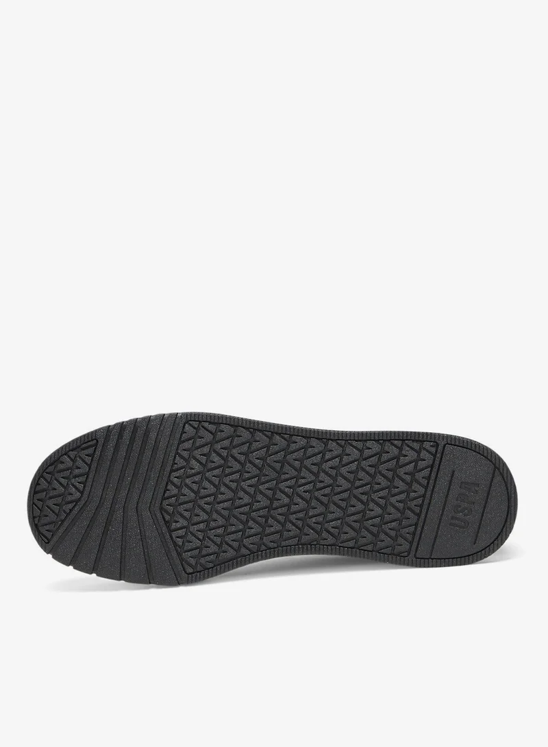 U.S. Polo Assn. Black/White Men's Black Low-Top Sneaker - Lightweight Shoes Stylish Lace-Up Design Shoes with Comfort Cushioned Sole for Everyday Wear for Men | Best Price UAE