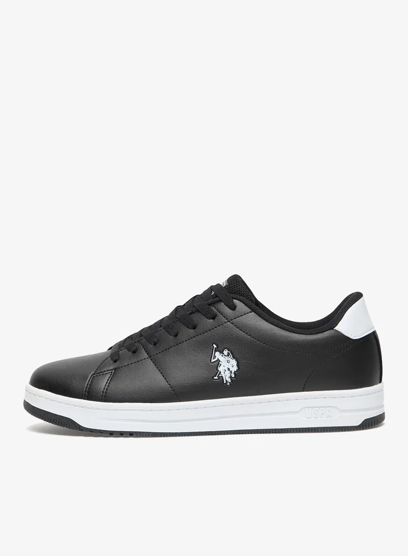 U.S. Polo Assn. Black/White Men's Black Low-Top Sneaker - Lightweight Shoes Stylish Lace-Up Design Shoes with Comfort Cushioned Sole for Everyday Wear for Men | Best Price UAE