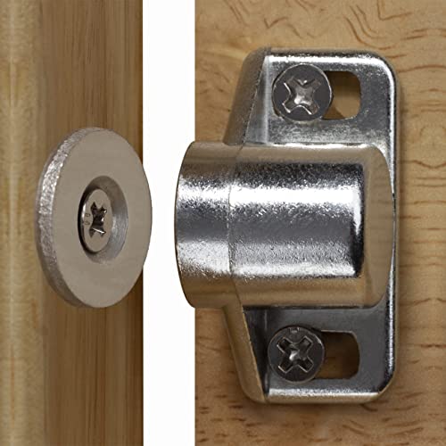 Keenkee 4 Pack Magnetic Cabinet Door Catch with Neodymium Magnet Cabinet Latch Magnetic Closure Hardware for Kitchen Cupboard and Closet Door Closing, Silver Color - Image 1