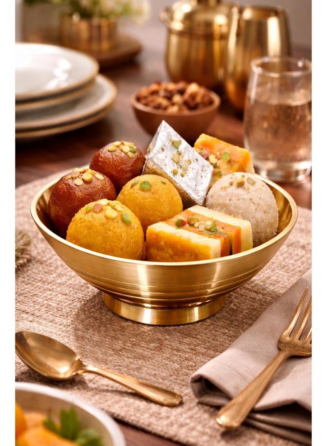 BARTN Pure Bronze Dessert Bowl | Traditional Kansa Katori Multipurpose Serving Bowl for Ice Cream, Sweets & Daily Use | Premium Diningware Bronze Bowl with Ayurveda Benefits | Large, 450 Ml | Pack of 1 - Image 3