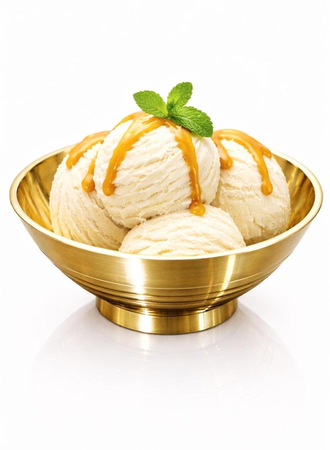 BARTN Pure Bronze Dessert Bowl | Traditional Kansa Katori Multipurpose Serving Bowl for Ice Cream, Sweets & Daily Use | Premium Diningware Bronze Bowl with Ayurveda Benefits | Large, 450 Ml | Pack of 1 - Image 1