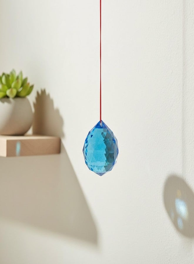Ryme Feng Shui Blue Crystal Ball Wall Hanging 40MM | Vastu Decorative Crystal for Home, Office & Car | Sun Catcher & Positive Energy Decor - Image 5