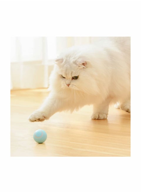 Smart Interactive Cat Toy Newest Version 360 Degree Self Rotating Ball for Indoor Cats Kittens Puppy Build-in Led Light 2 Modes Stimulate Hunting Instinct USB Rechargeable