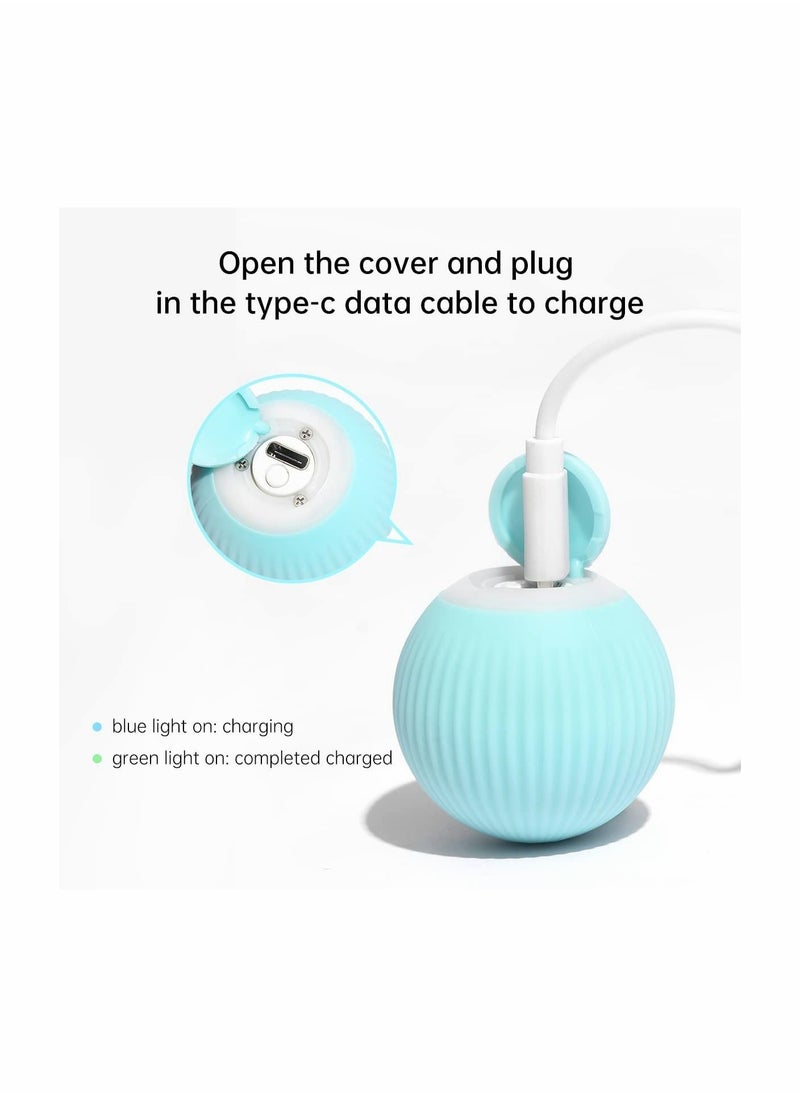 Y&D - Smart Interactive Cat Toy Newest Version 360 Degree Self Rotating Ball for Indoor Cats Kittens Puppy Build-in Led Light 2 Modes Stimulate Hunting Instinct USB Rechargeable - Image 1
