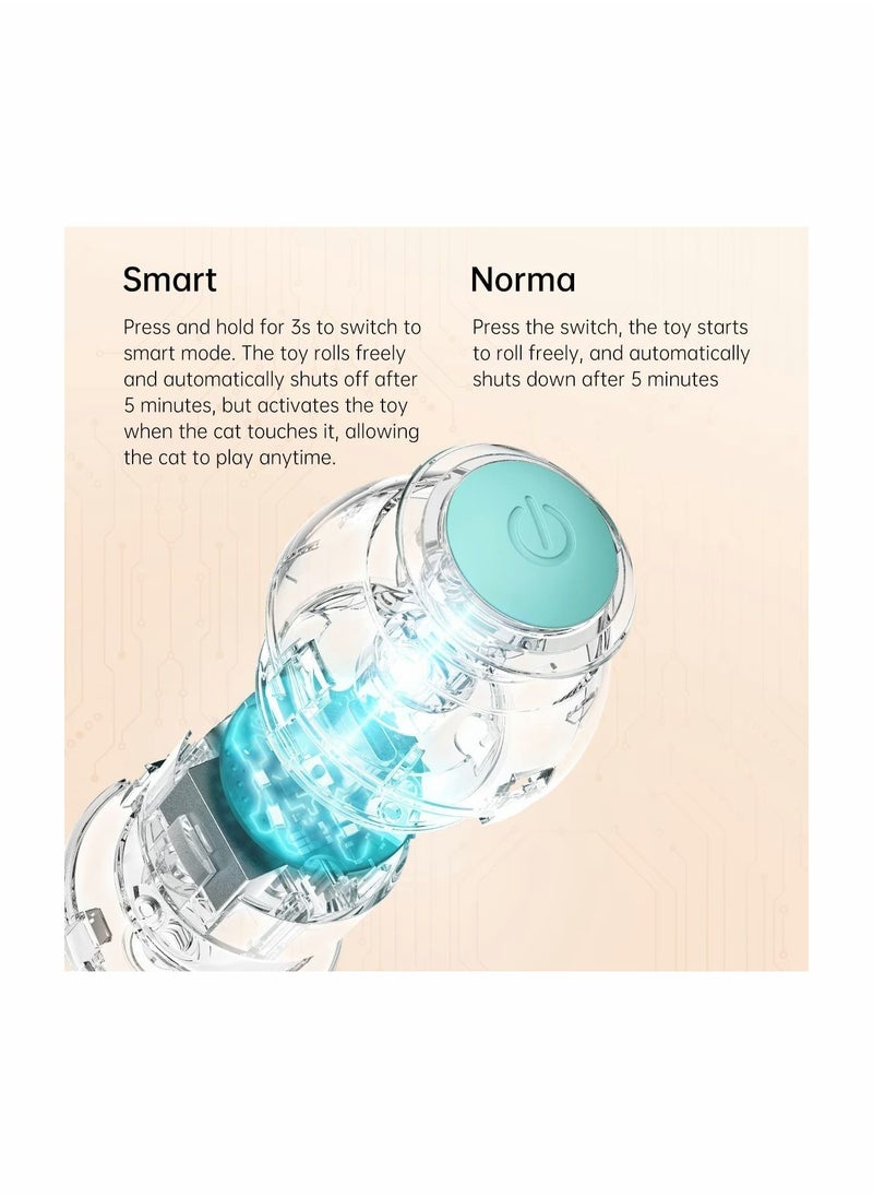 Y&D - Smart Interactive Cat Toy Newest Version 360 Degree Self Rotating Ball for Indoor Cats Kittens Puppy Build-in Led Light 2 Modes Stimulate Hunting Instinct USB Rechargeable - Image 1