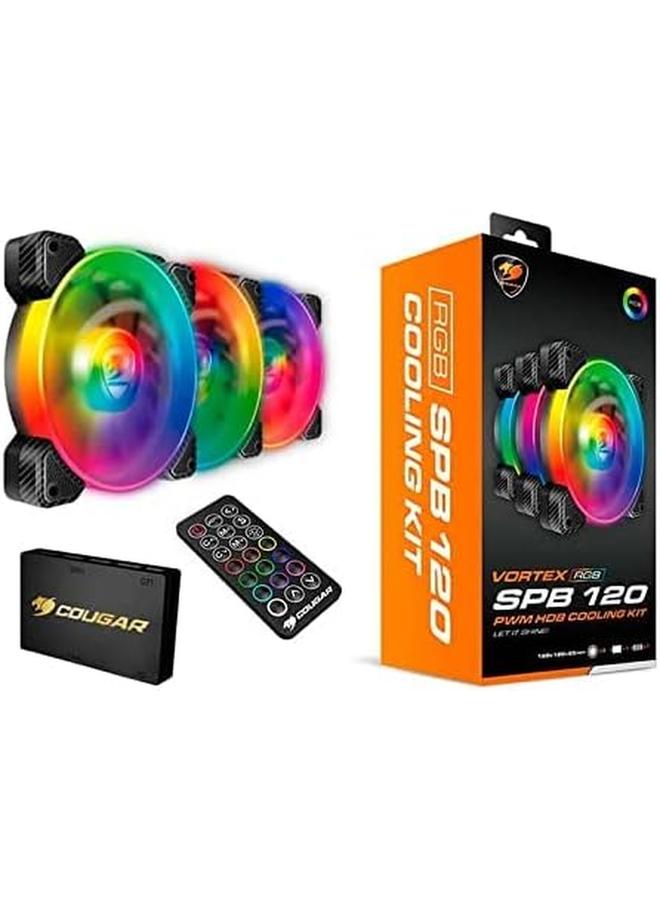 Cougar Gaming Cooling Kit Vortex Spb Driver Free Remote Controller Motherboard Sync Rgb 3 Fans Pack 120Mm * 3 - Image 2