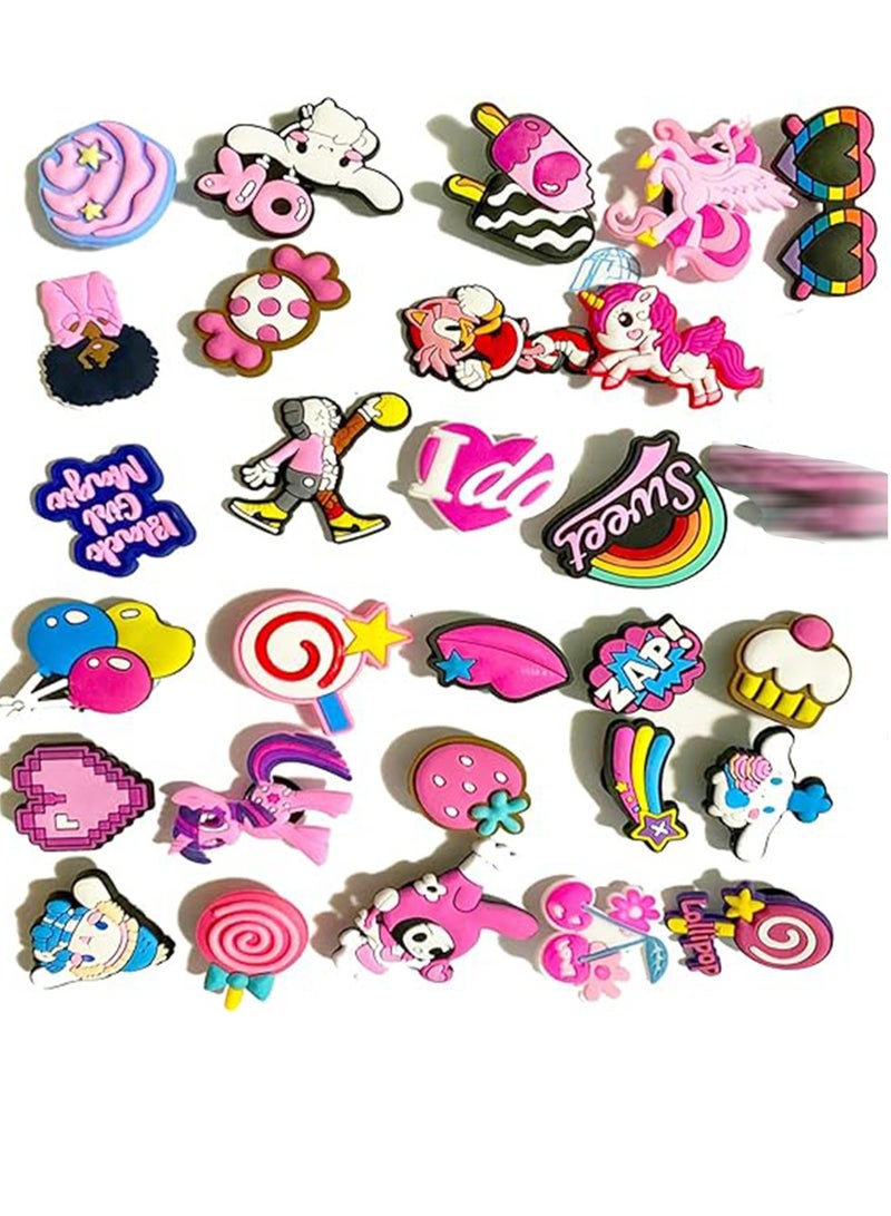 Excefore Shoe Decoration Charms 30 Pcs Jibbitz Charms Croc Accessories PVC Shoe Charms for Crocs Shoes & Bracelets Wristband Party Gifts - Image 3