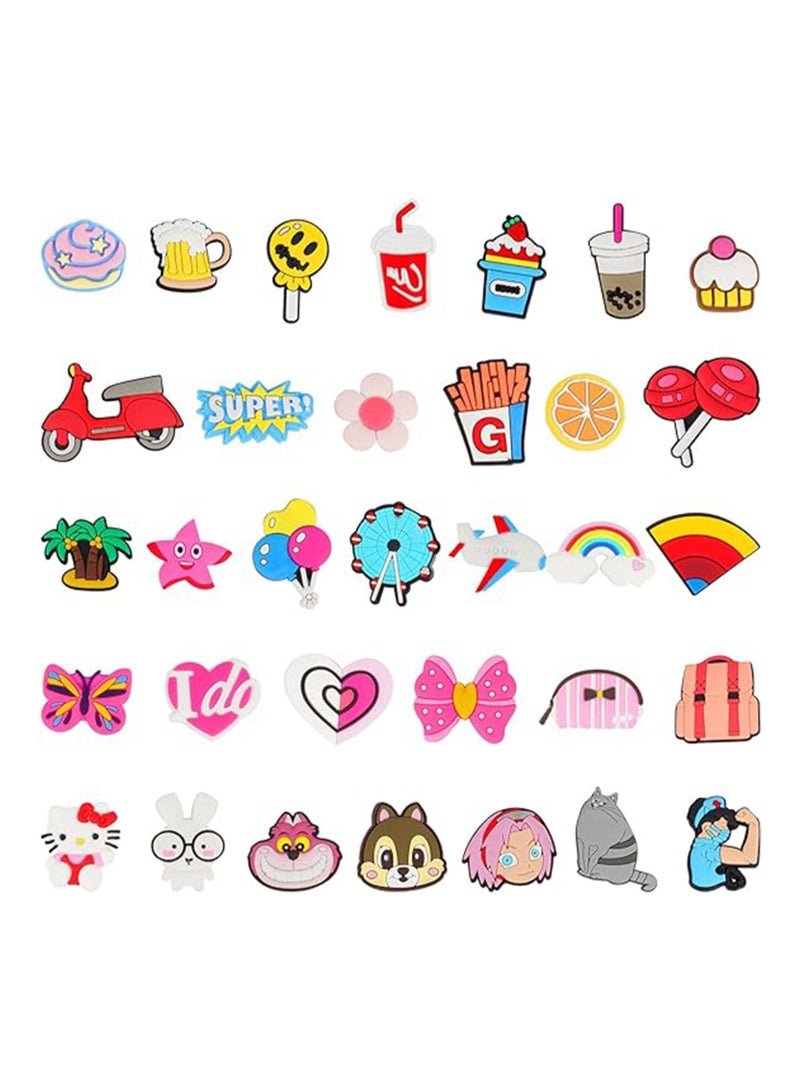 Excefore Shoe Decoration Charms 30 Pcs Jibbitz Charms Croc Accessories PVC Shoe Charms for Crocs Shoes & Bracelets Wristband Party Gifts - Image 2