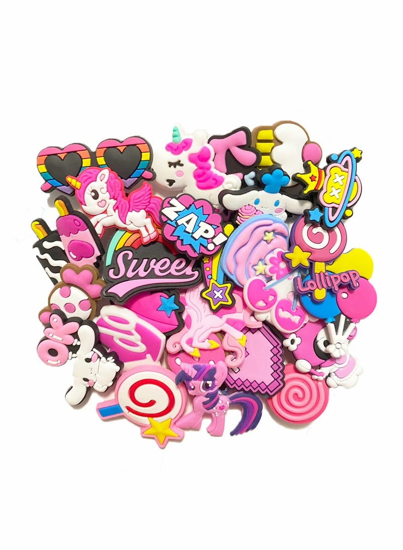 Excefore Shoe Decoration Charms 30 Pcs Jibbitz Charms Croc Accessories PVC Shoe Charms for Crocs Shoes & Bracelets Wristband Party Gifts - Image 1