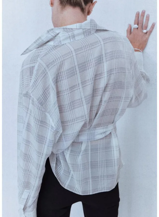 مانجو Bow Check Shirt