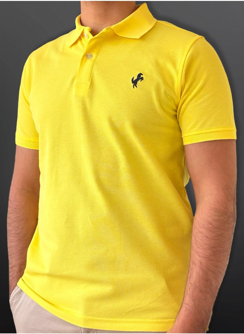 Horse Polo Horse Polo Classic Polo Shirt, Canary  - Image 2