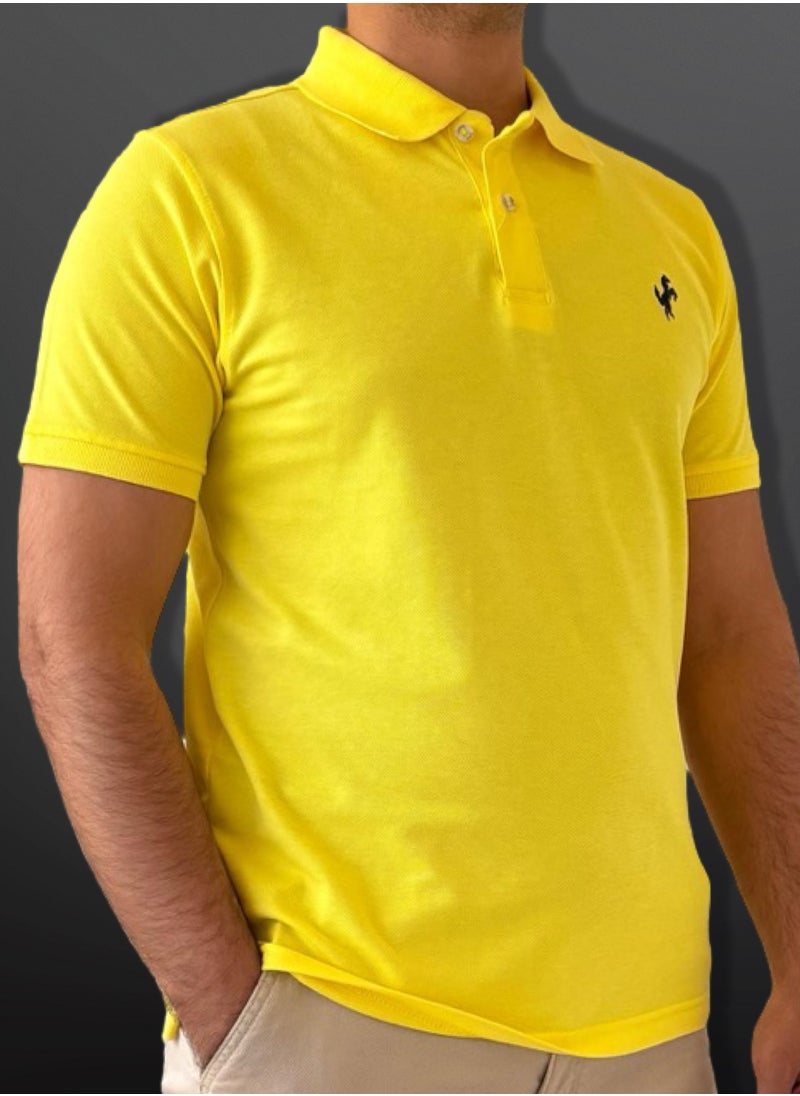 Horse Polo Horse Polo Classic Polo Shirt, Canary  - Image 3
