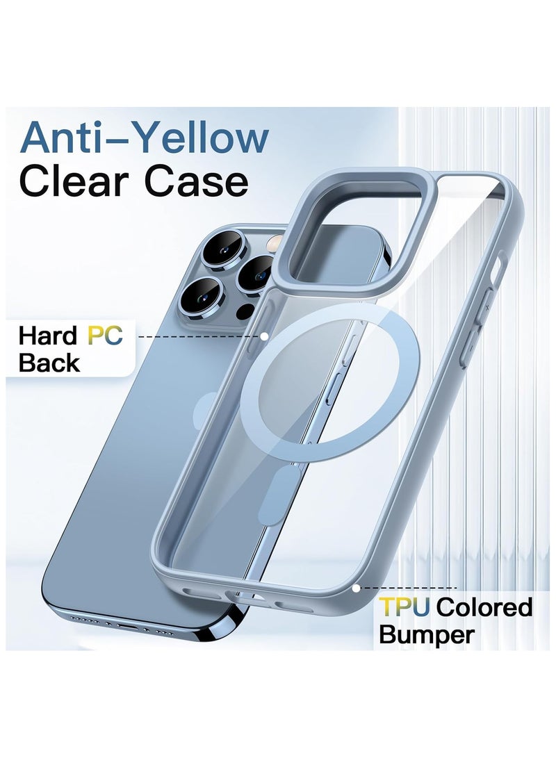 أكاليكس حافظة مغناطيسية لهاتف iPhone 11 Pro Max، متوافقة مع MagSafe، غطاء فاخر مطلي، حافظة هاتف واقية شفافة ناعمة من مادة TPU مقاومة للصدمات، (أزرق سماوي) - Image 3