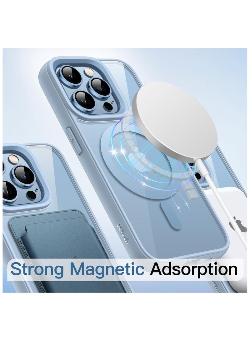Denx Magnetic Case for iPhone 11 Pro Max Case, Compatible with MagSafe, Plating Luxury Cover, Clear Soft TPU Shockproof Protective Phone Case, (Sky Blue) - Image 3