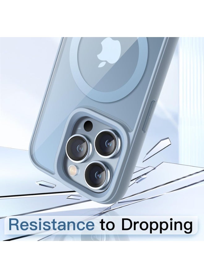 أكاليكس حافظة مغناطيسية لهاتف iPhone 11 Pro Max، متوافقة مع MagSafe، غطاء فاخر مطلي، حافظة هاتف واقية شفافة ناعمة من مادة TPU مقاومة للصدمات، (أزرق سماوي) - Image 5