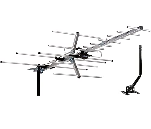 Five Star TV Antenna Indoor/Outdoor Yagi Satellite HD Antenna with up to 200 Mile Range - Attic or Roof Mount TV Antenna, Digital OTA Radio/FM Antenna for 4K 1080P with Mounting Pole - Image 1
