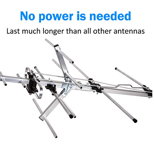 Five Star TV Antenna Indoor/Outdoor Yagi Satellite HD Antenna with up to 200 Mile Range - Attic or Roof Mount TV Antenna, Digital OTA Radio/FM Antenna for 4K 1080P with Mounting Pole - Image 4