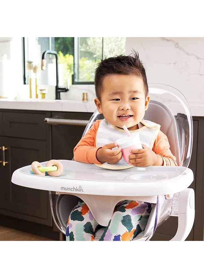 Munchkin C'est Silicone Open Training Cup With Straw, 6 Months +, 120Ml, Coral