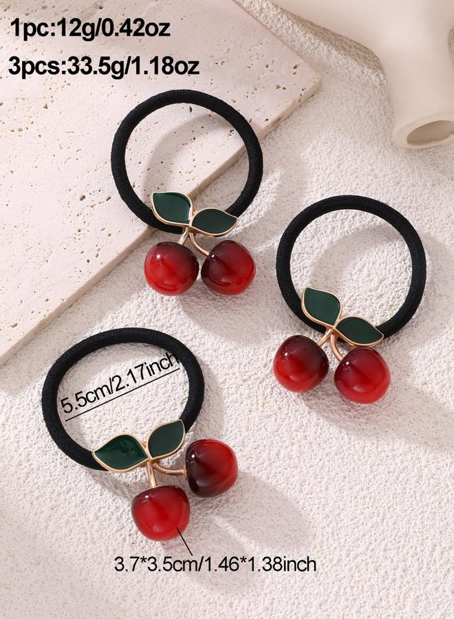 تايك تو طقم ربطات شعر على شكل كرز من قطعتين - Image 4