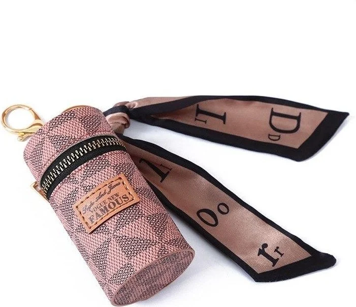 FOXER Luxury Leather Car Bag Silk Scarf Keychain Gift