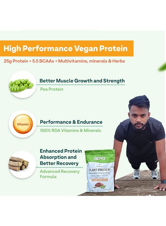 OZiva Bioactive Plant Protein for Everyday Fitness | 25g Protein - Pea Isolate | Complete Plant Protein Powder | No Added Sugar, Certified Clean & Vegan (Mango, 1kg + Shaker) - Image 4