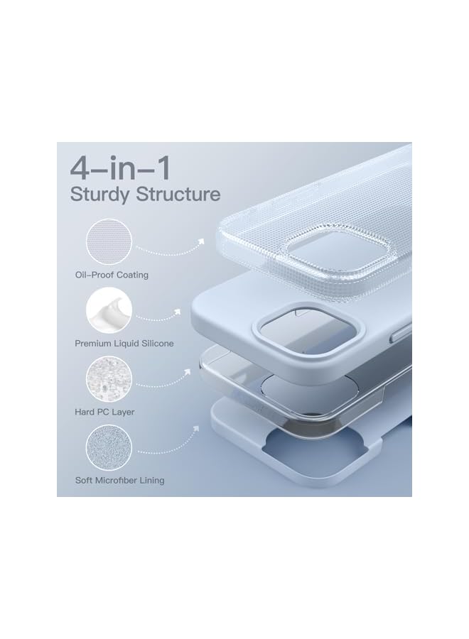 Jetech جراب سيليكون لهاتف آيفون 15 مقاس 6.1 بوصة، جراب حماية كامل للجسم ناعم الملمس مقاوم للصدمات، أزرق - Image 3