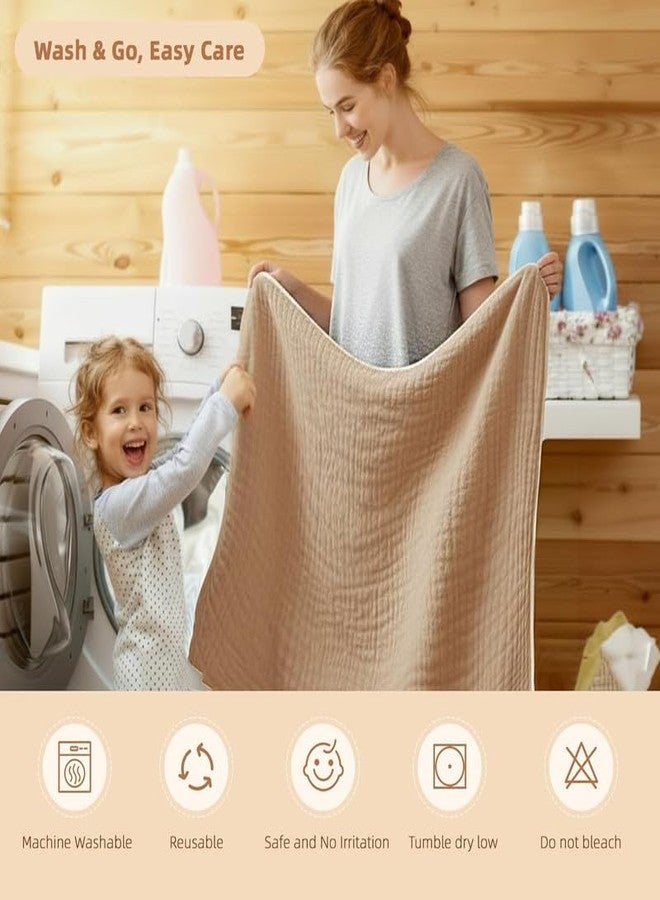 TEDDYIFY Muslin Baby Bath Towel with Hood | 100% Cotton 6 Layer, Ultra Soft & Breathable | Newborn & Infant | Quick Dry, Gentle on Sensitive Skin (82x82 cm) - Image 5