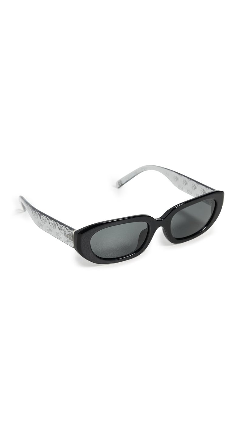 Tory Burch Women's Classic Irregular Sunglasses, Black, One Size - Image 5