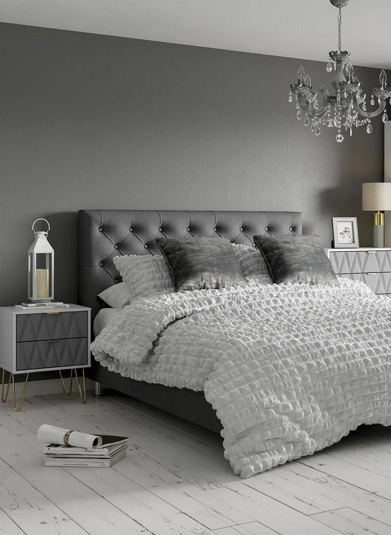 Matalan Grey Velvet Foil Cushion (50cm x 50cm)