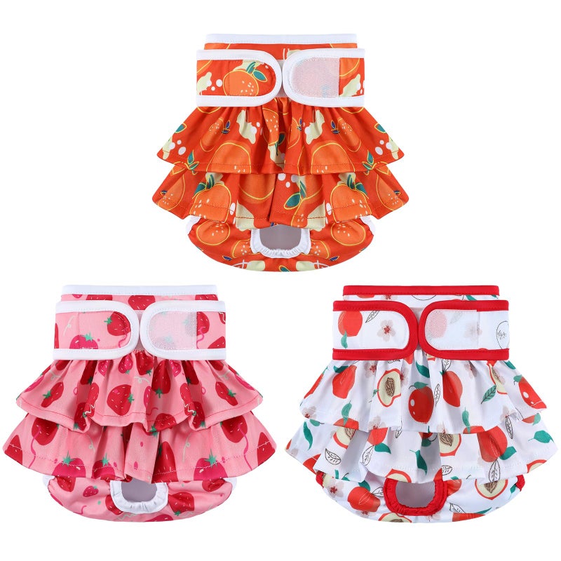 Mengelina Reusable Dog Diapers Washable (3 Pack), Puppy Diapers Highly Absorbent for Heat & Urination Issues, XS - Image 1